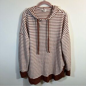 ✨ Betsey’s Boutique Shop Women’s Brown Striped Hoodie XL